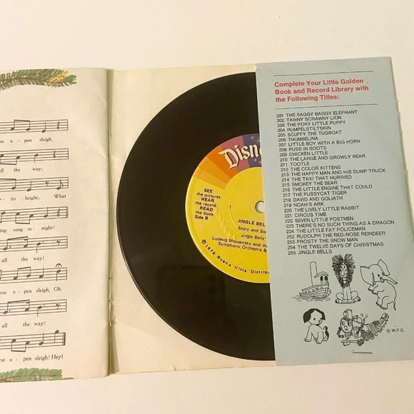Vintage  1976 Jingle Bells Little Golden Book 7 Inch Record - Picture 11 of 16